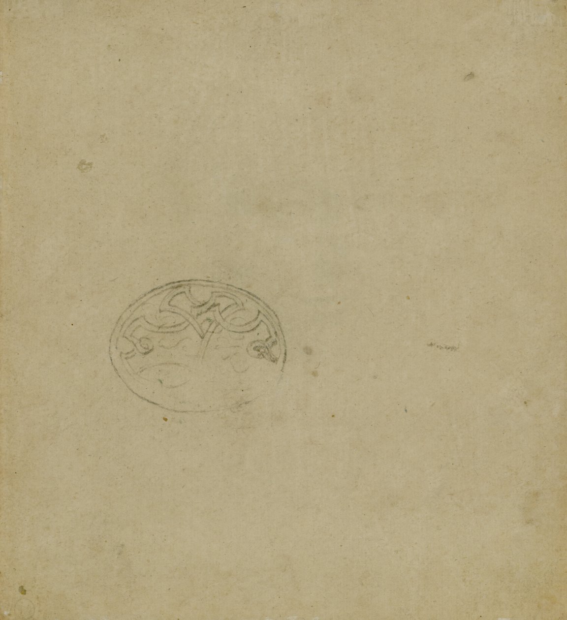 Sketch of ornamental motif within oval, c. 1483-1485? by Leonardo da Vinci