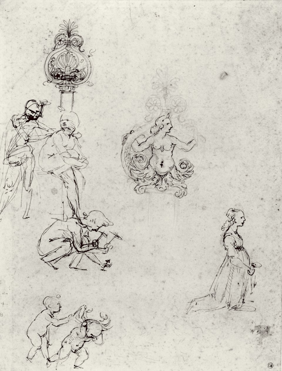 Studies of Figures and Decorations, c.1480-82 by Leonardo da Vinci