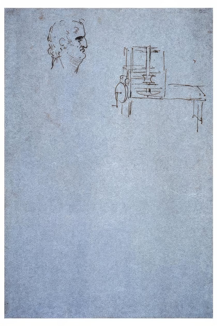 Male Profile Portrait by Leonardo da Vinci