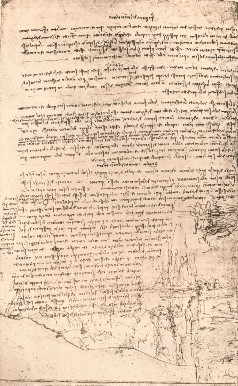Sketch of Armenian Mountains by Leonardo da Vinci