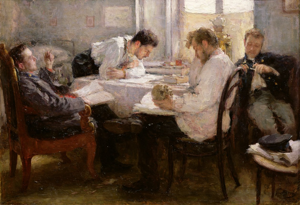 The Night before the Exam, 1935 by Leonid Osipovic Pasternak