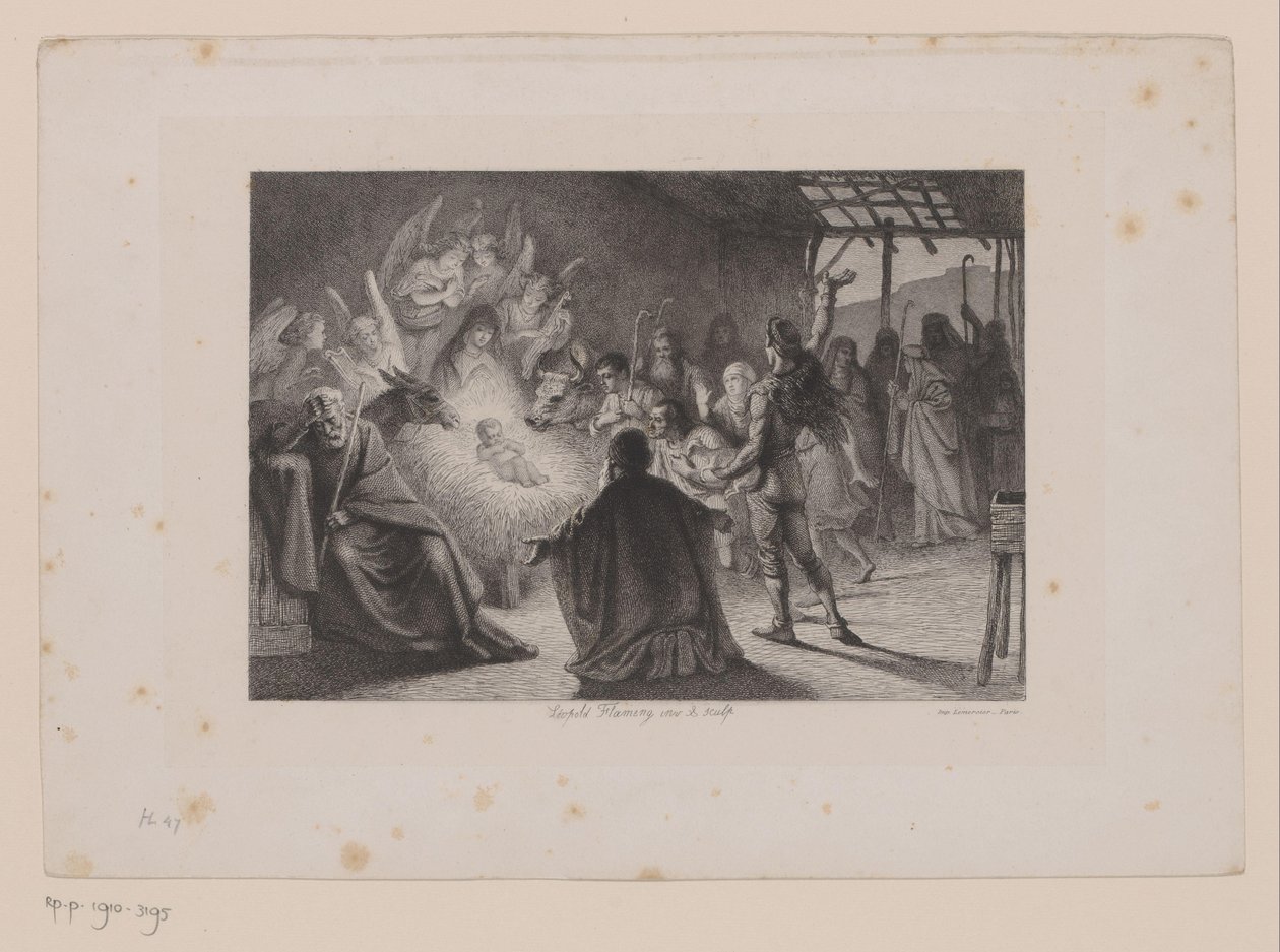 Adoration of the Shepherds by Leopold Flameng