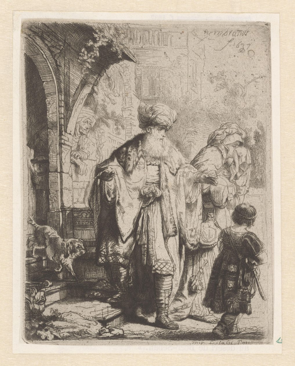 Abraham Casting Out Hagar and Ishmael by Leopold Flameng