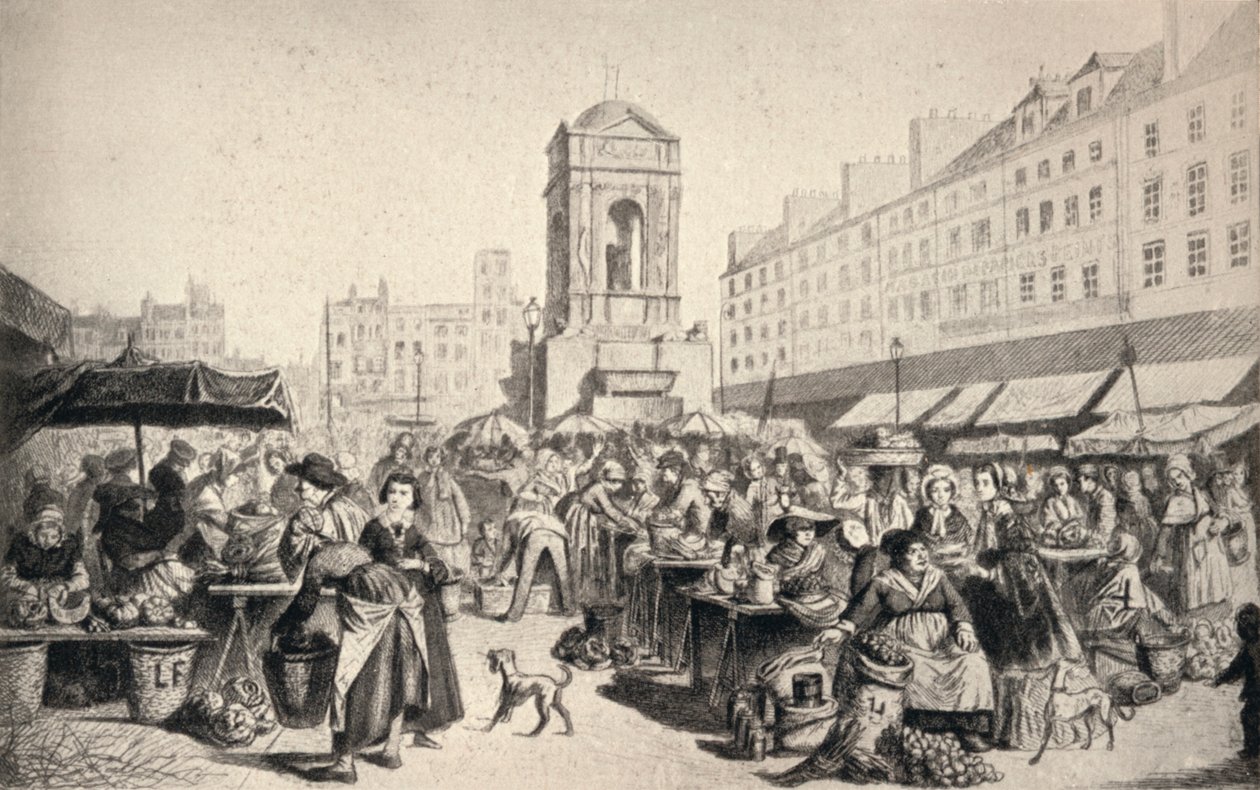 The Marché des Innocents, 1915 by Leopold Flameng