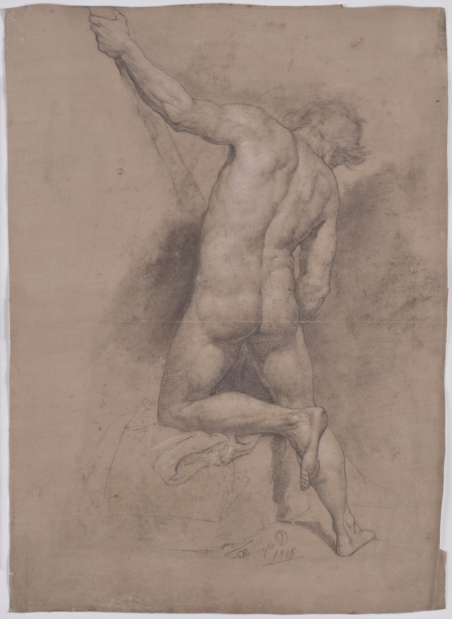 Male Nude from the Back by Leopold Till
