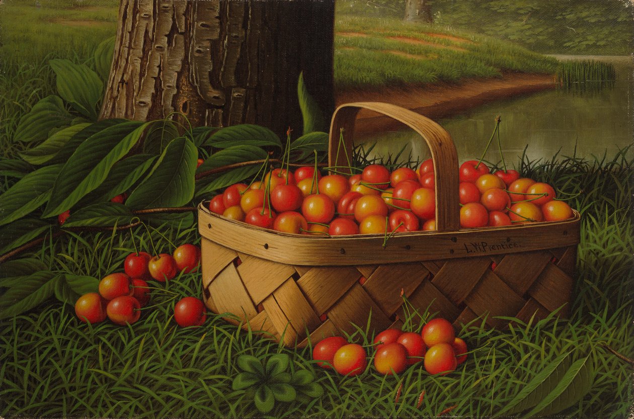 Cherries in a Basket by Levi Wells Prentice