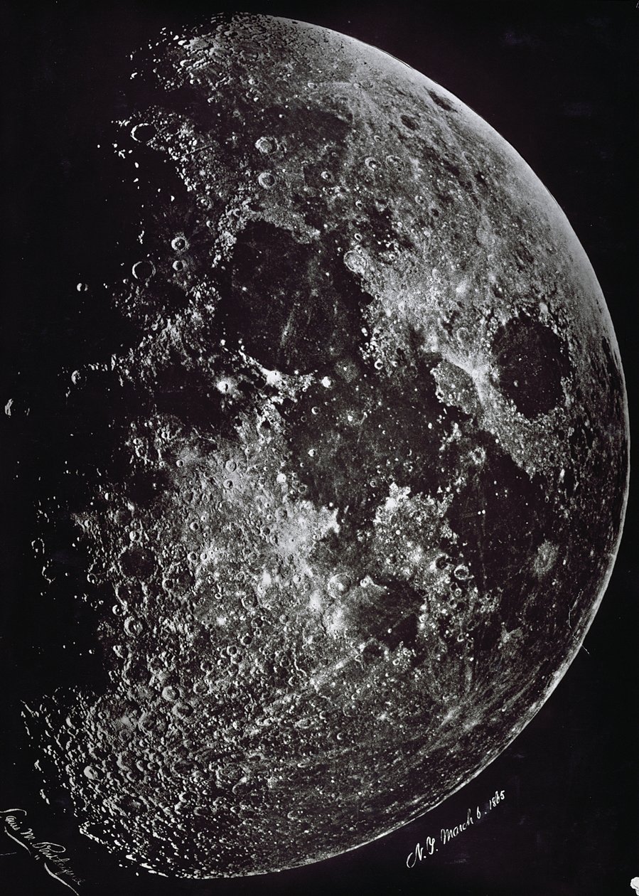 Photograph of the Moon in 1865 by Lewis M. Rutherford