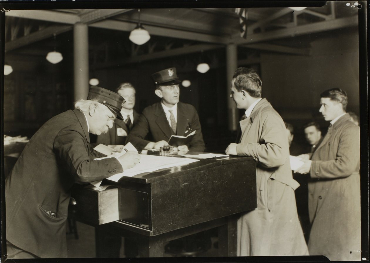 A Close-Up at Ellis Island by Lewis Wickes Hine