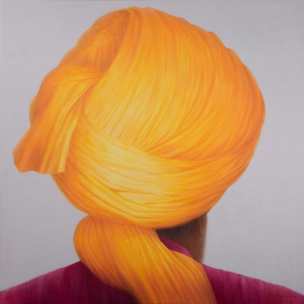 Big Saffron Turban by Lincoln Seligman