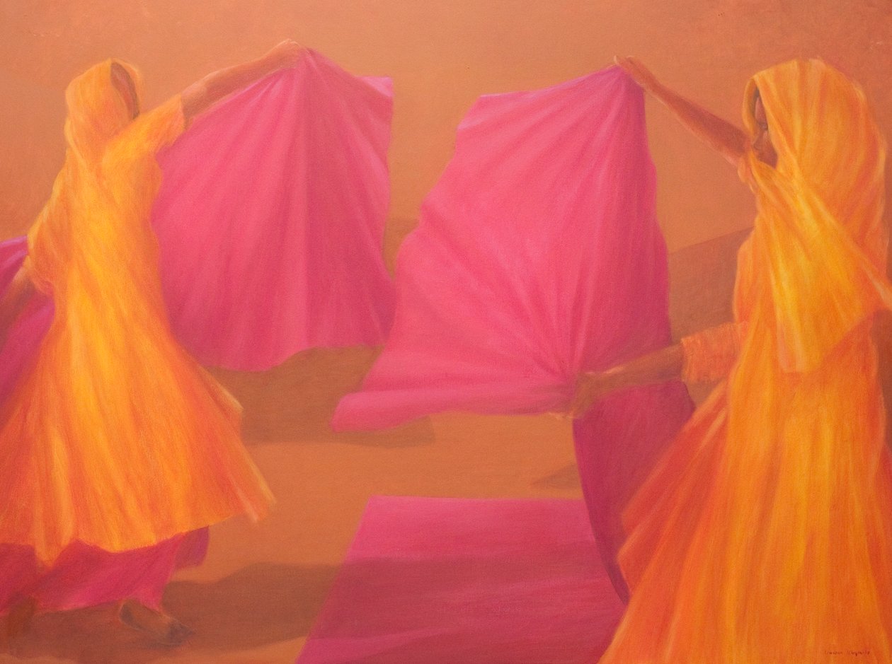 Folding Saris by Lincoln Seligman