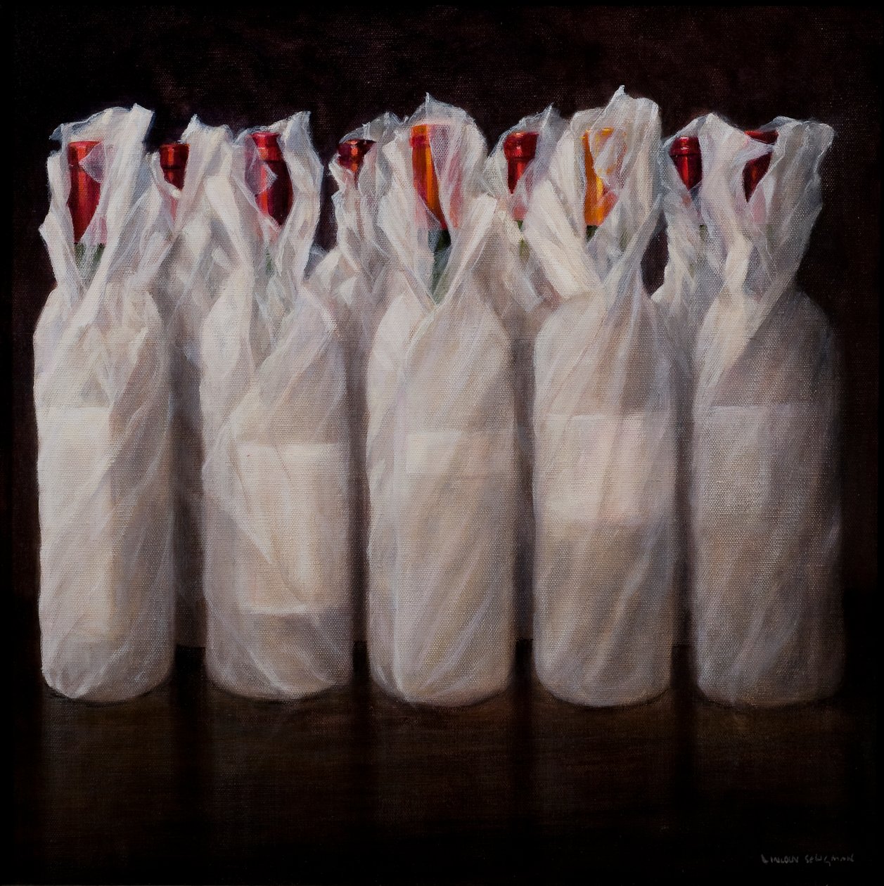 Wrapped Wine Bottles by Lincoln Seligman