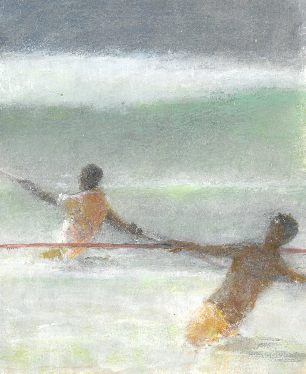 Fishermen Hauling Nets by Lincoln Seligman