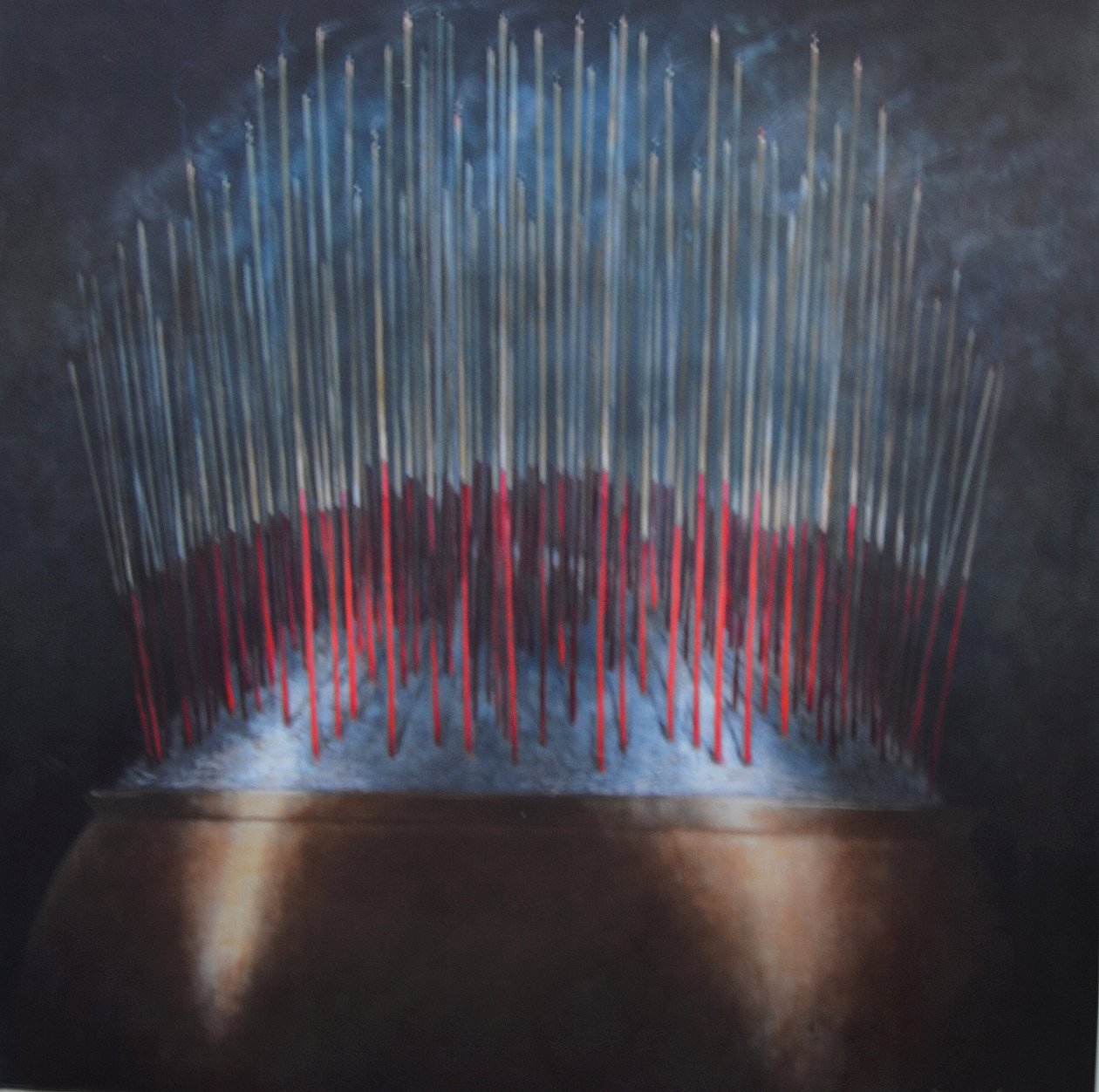 Incense Sticks in Bronze Bowl by Lincoln Seligman