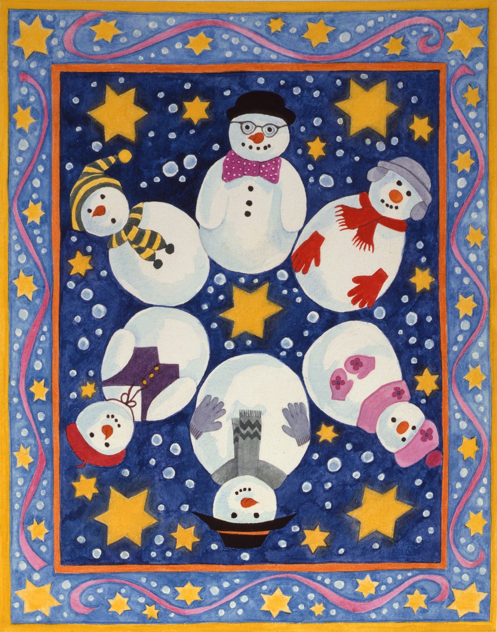 Snowman and Stars by Linda Benton