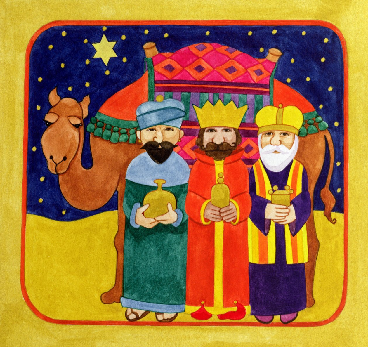 Three Kings and Camel by Linda Benton