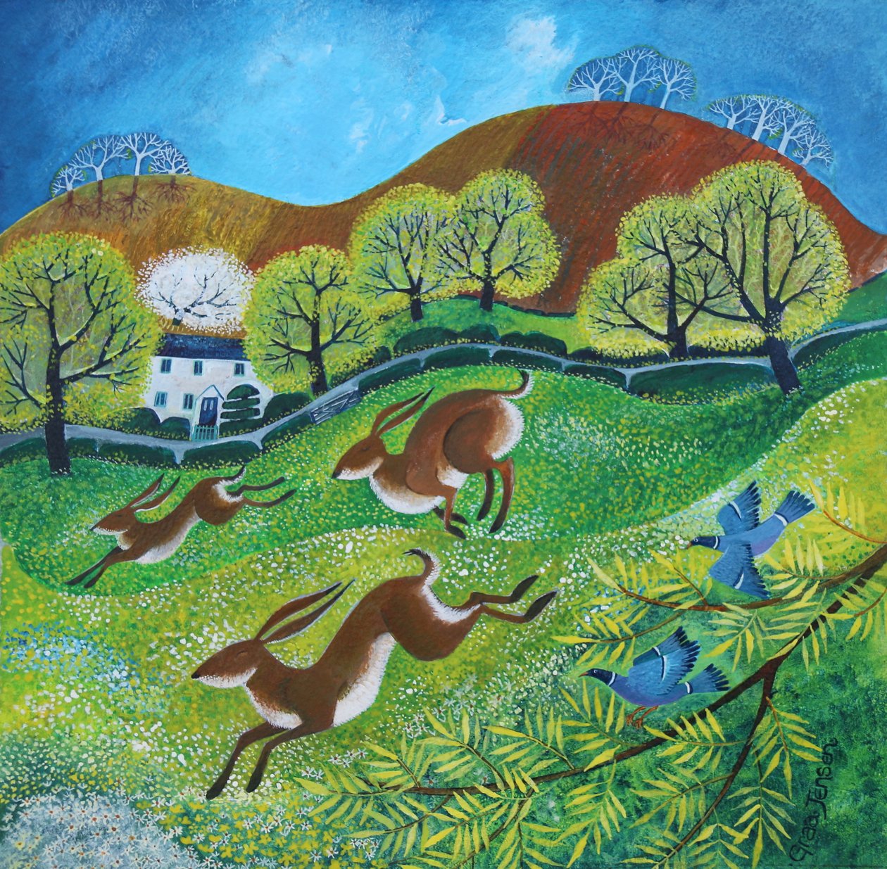 Springtime Hares, 2025 by Lisa Graa Jensen