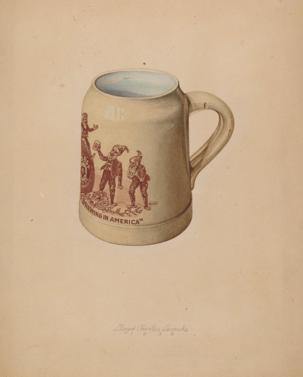 Stoneware Mug for Beer by Lloyd Charles Lemcke