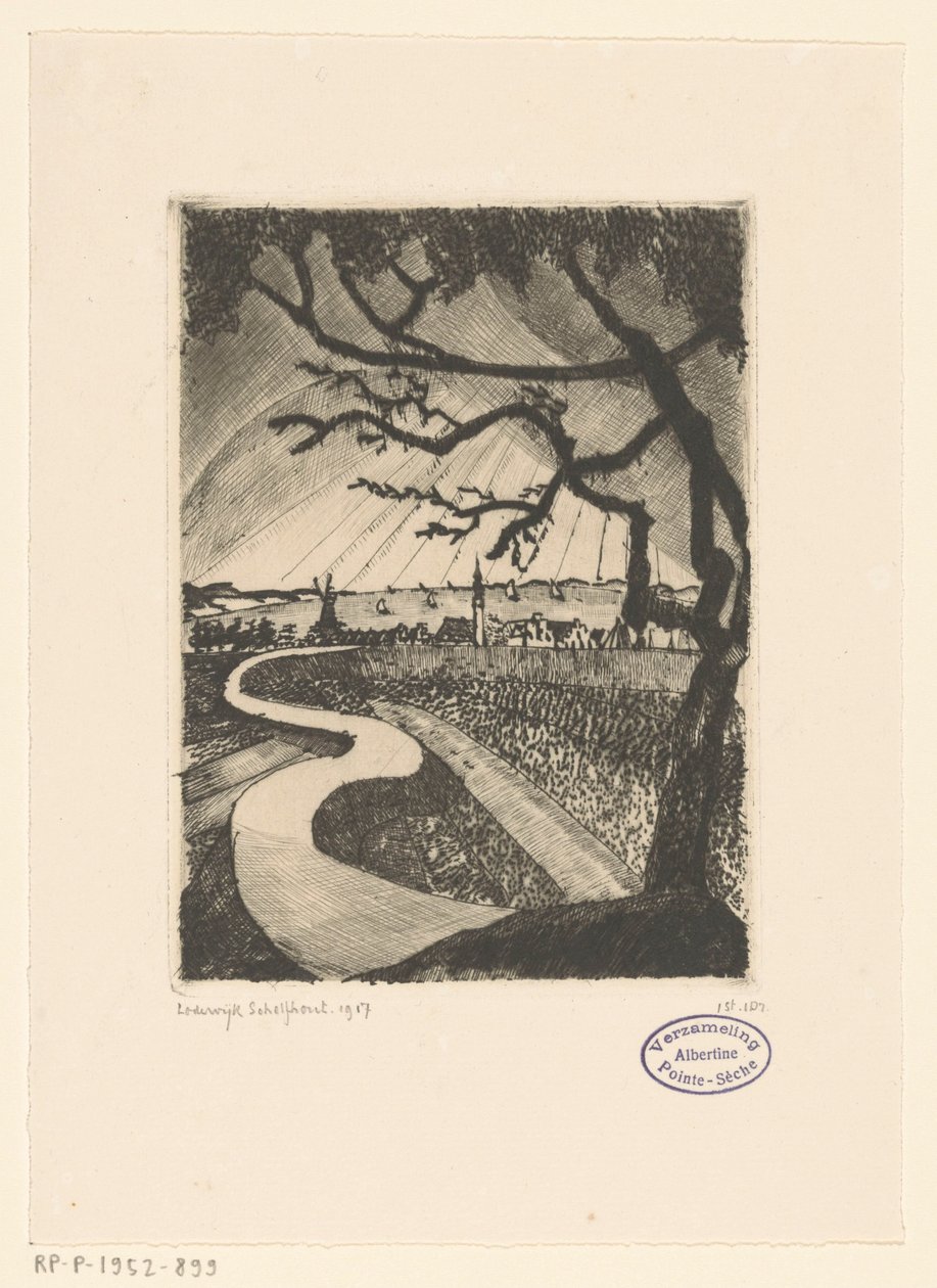 Veere by Lodewijk Schelfhout (signed by artist)