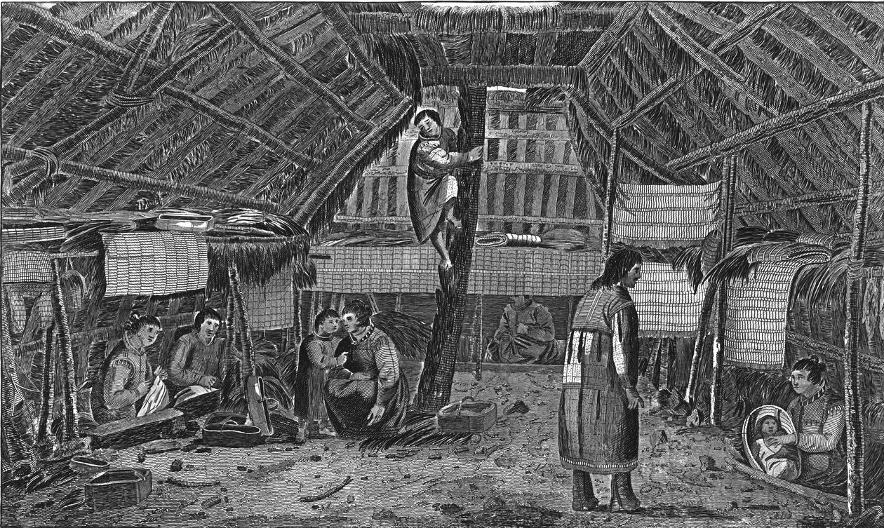 Inside of a House in Oonalashka by Lodge