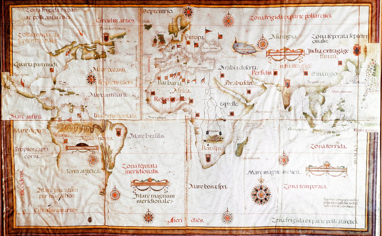 Planisphere Showing the Different Climatic Zones by Lopo Homen