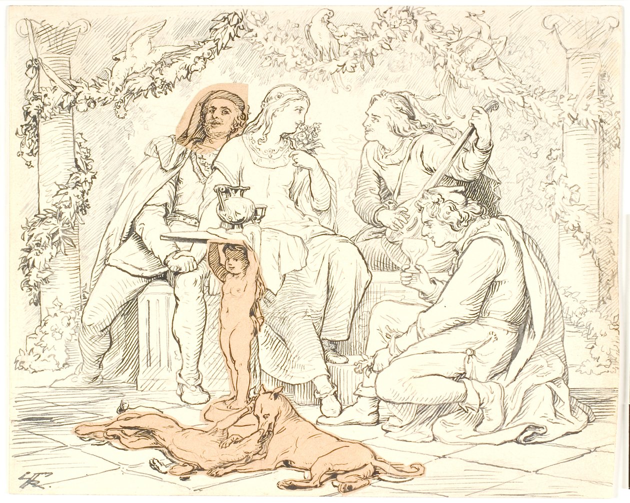 The Court of Love in Narbonne by Lorenz Frølich