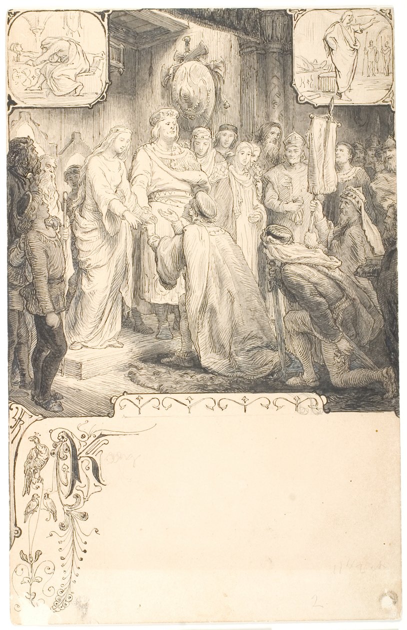 King Haakon Promises His Daughter by Lorenz Frølich