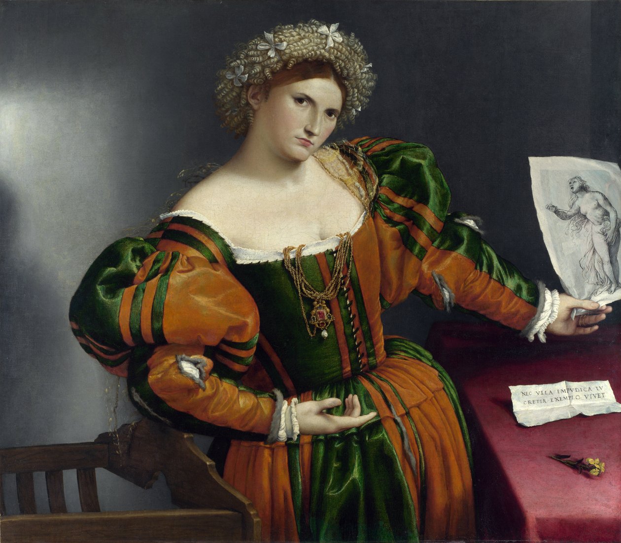 Portrait of a Venetian Woman as Lucretia by Lorenzo Lotto