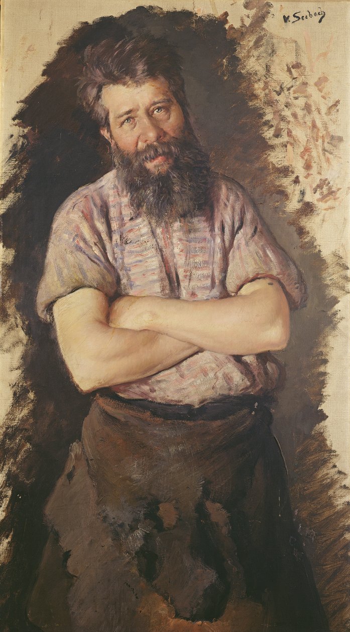 Portrait of a Blacksmith by Lothar von Seebach