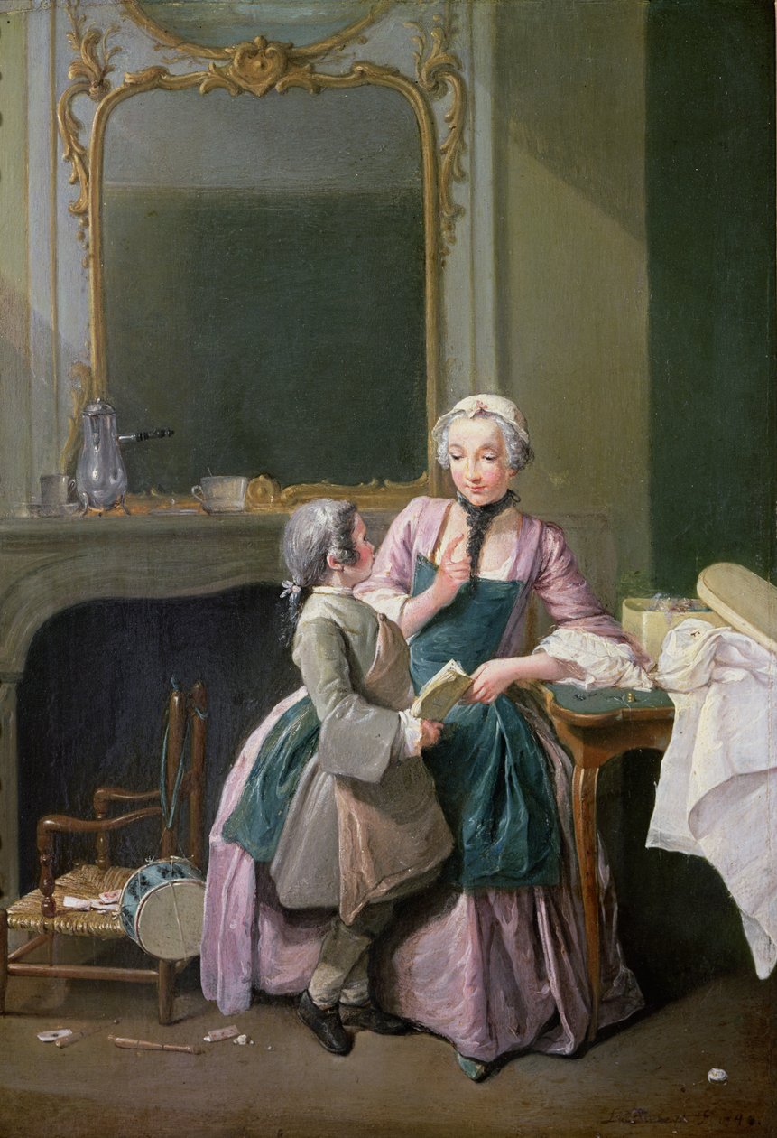 The Reading Lesson by Louis Aubert