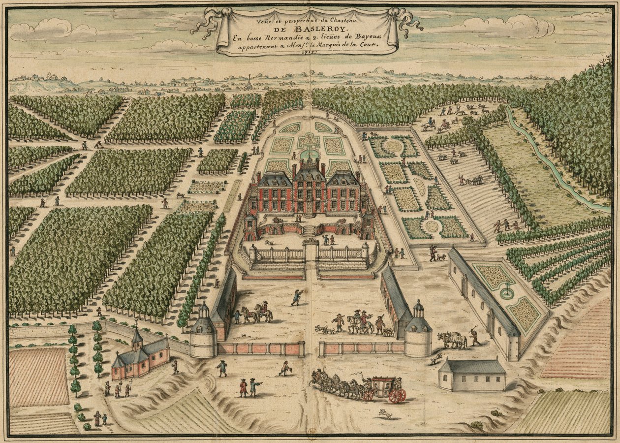 Perspective Drawing of Balleroy Castle in France by Louis Boudan