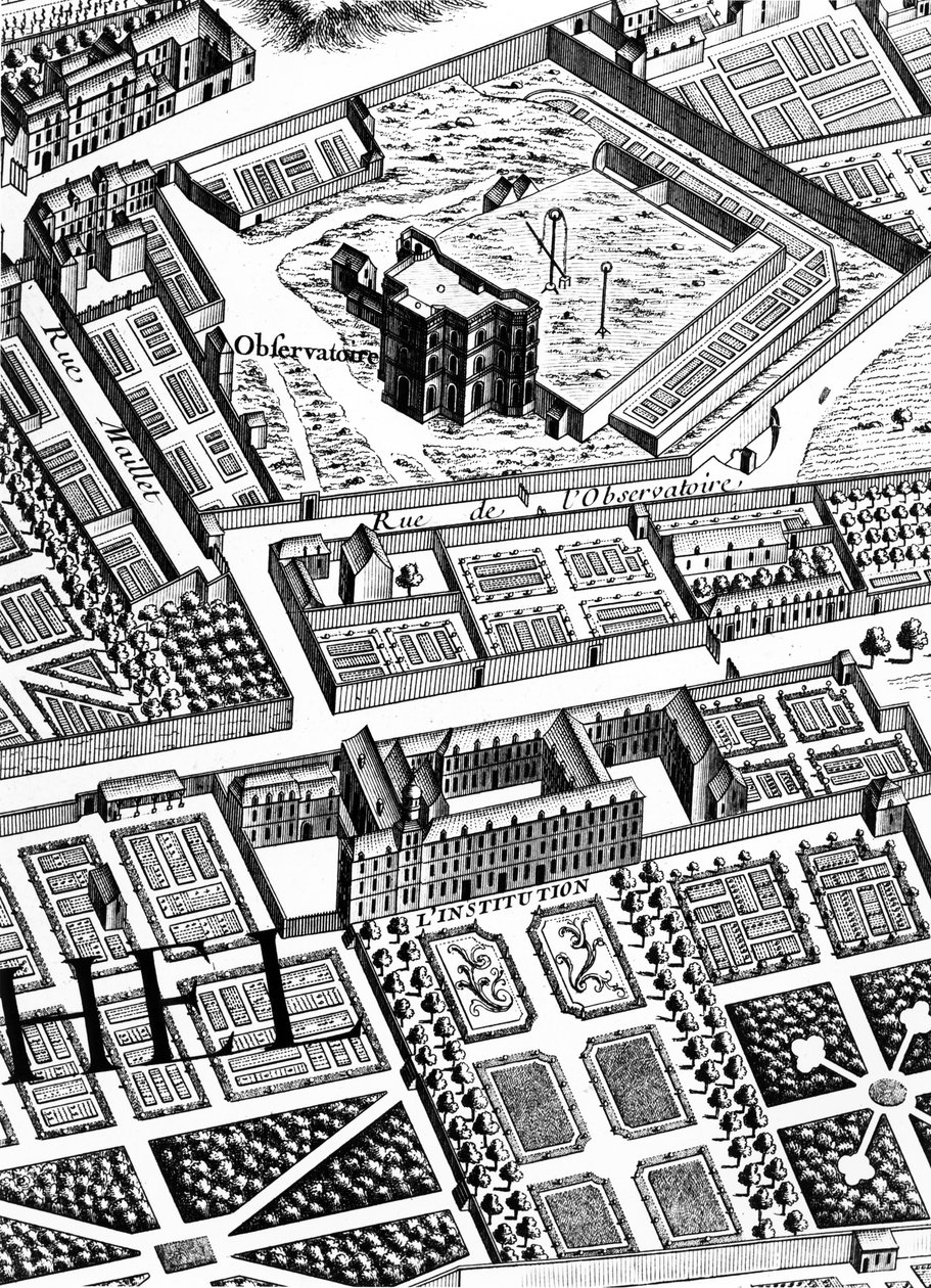 The Observatory, detail from the Plan of Paris, known as the Plan de Turgot, engraved by Claude Lucas (detail) by Louis Bretez