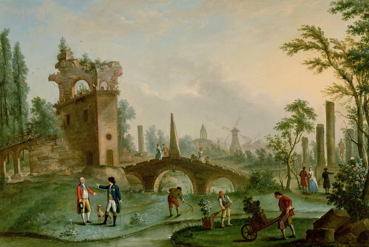 Carmontelle giving the Keys of the Parc Monceau in Paris to the Duke of Chartres by Louis Carrogis dit Carmontelle
