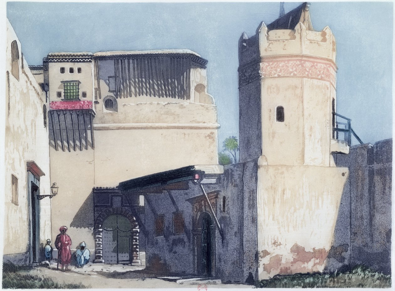 The Kasbah and Mosque in Algiers by Louis Dauphin