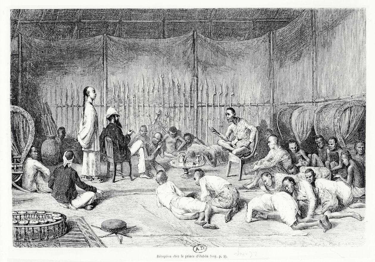 Reception by the Prince of Oubon, Laos, 1877 by Louis Delaporte