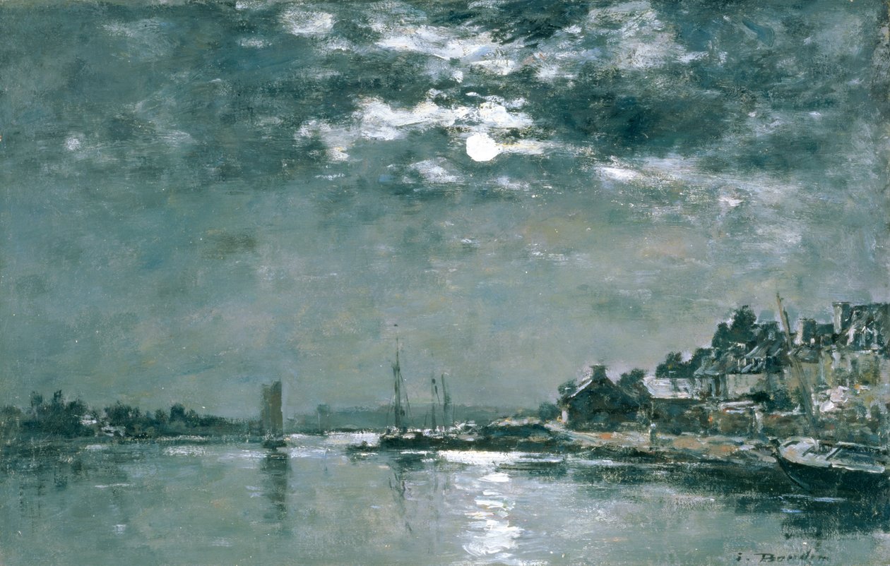 Moonlit Seascape by Eugene Louis Boudin