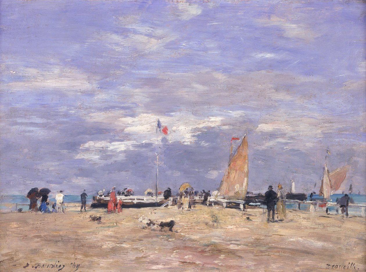 The Jetty at Deauville, 1869 by Eugene Louis Boudin