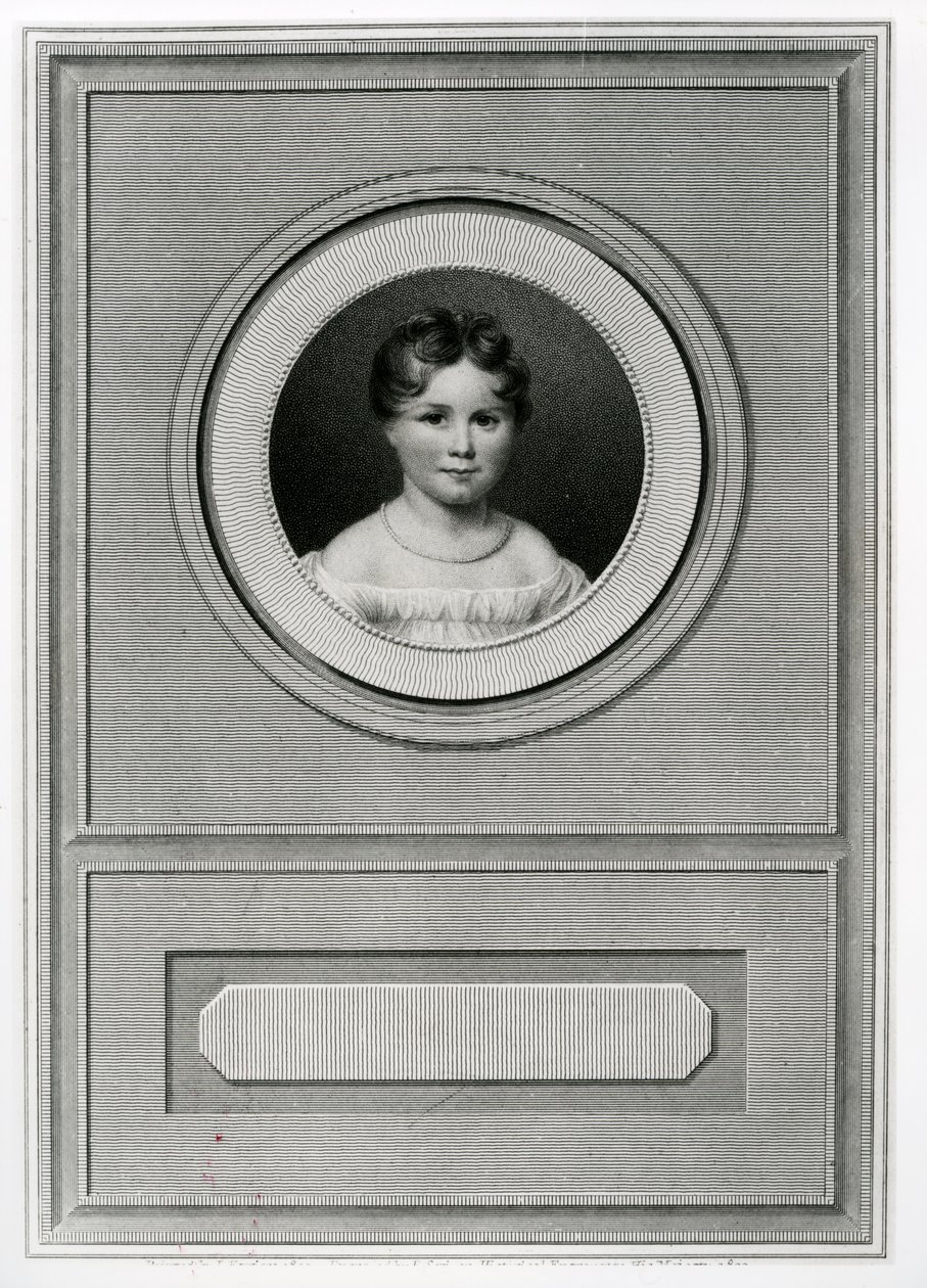Portrait of Augusta Ada Byron, Engraved by Edward Scriven by Louis Ferriere