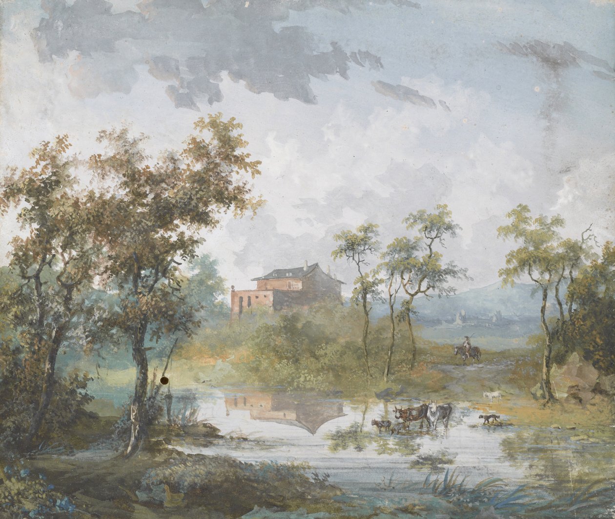 The Rustic River Ford by Louis Gabriel Moreau