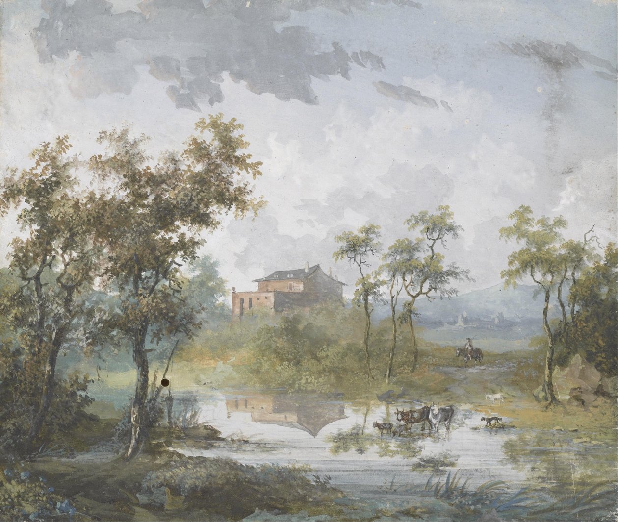 The Rustic River Ford by Louis Gabriel Moreau