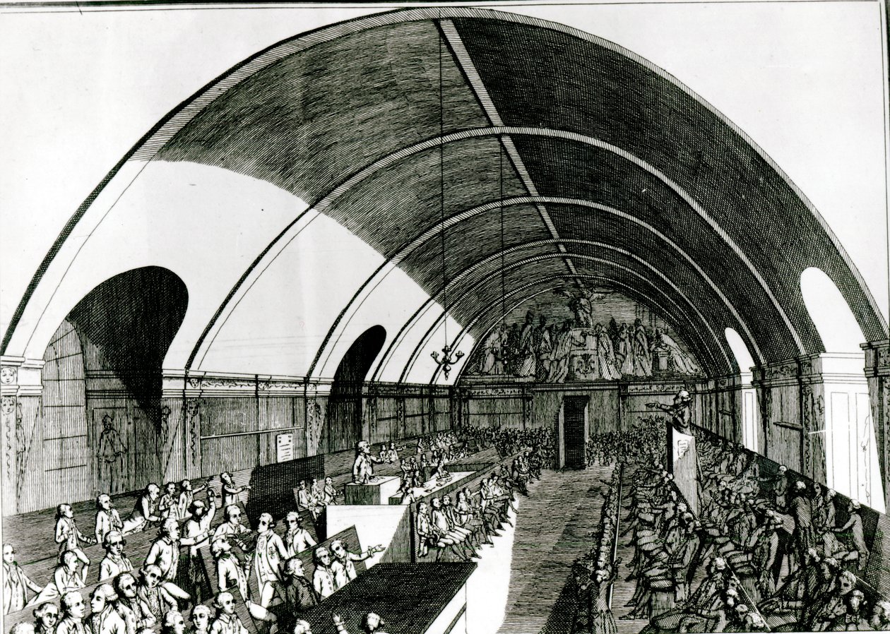 A Meeting of the Jacobin Club by Louis Joseph I Masquelier