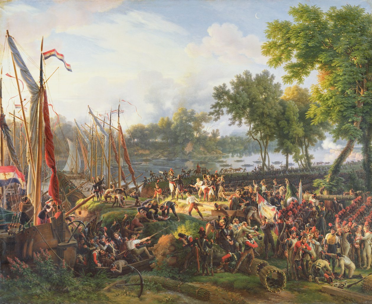 The French Army Crossing the Rhine at Dusseldorf, 6th September 1795 by Louis Lejeune