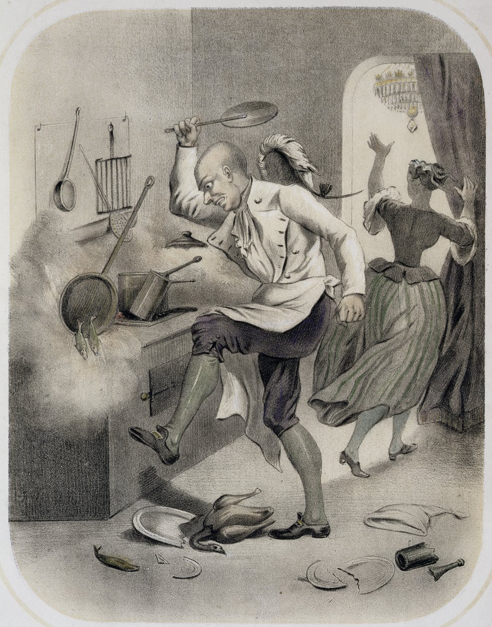 Anger in the Kitchen, from a Series of Prints Depicting the Seven Deadly Sins by Louis Leopold Boilly
