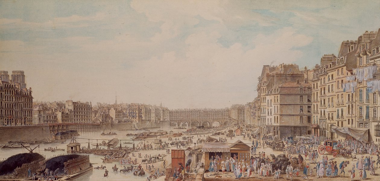 The Port au Ble and the Pont Notre-Dame by Louis Nicolas de Lespinasse