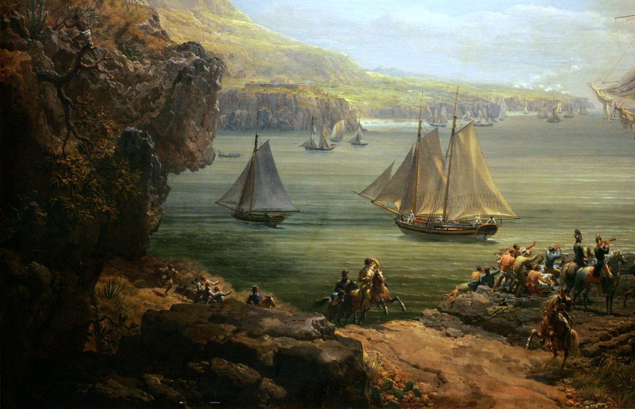 Fight of the Poursuivante against the British Ship Hercules by Louis Philippe Crepin