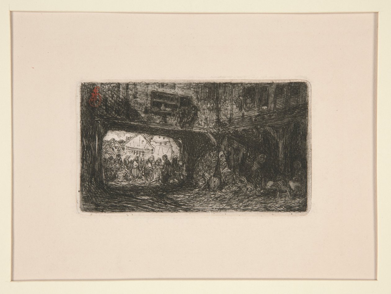Courtyard with Passage by Louis Adolphe Hervier