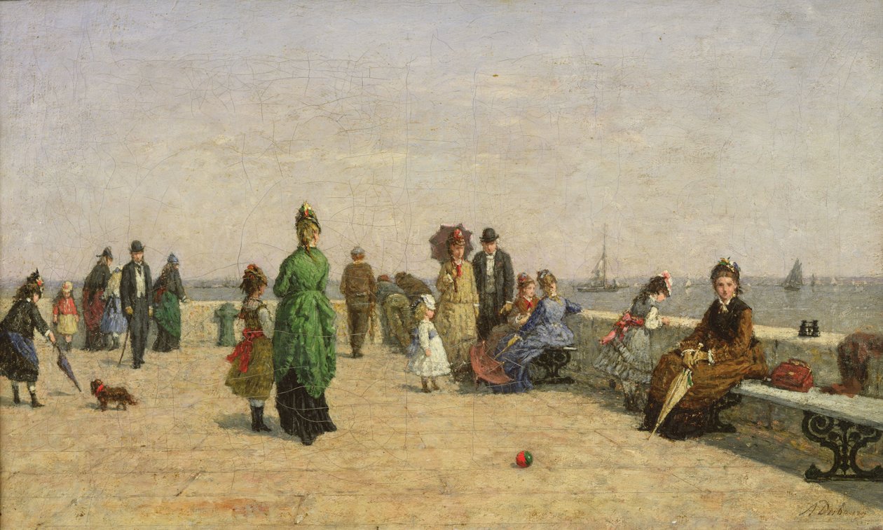 The Pier at Honfleur by Louis Alexandre Dubourg