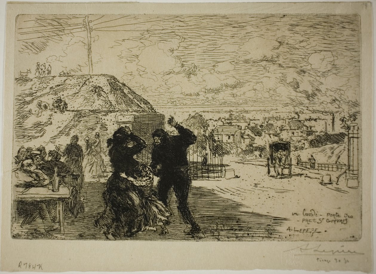A Monday, Entry into Pré-Saint-Gervais by Louis Auguste Lepère