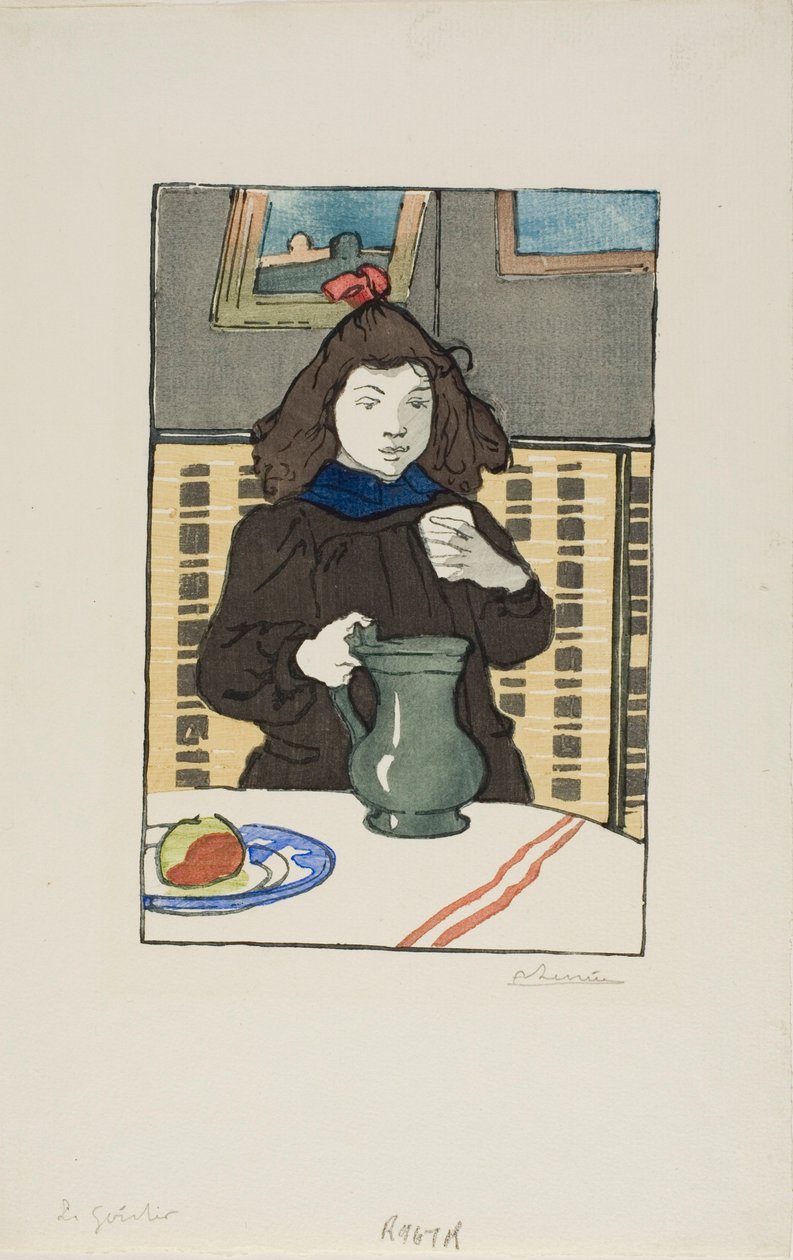 Little Girl with Pot by Louis Auguste Lepère