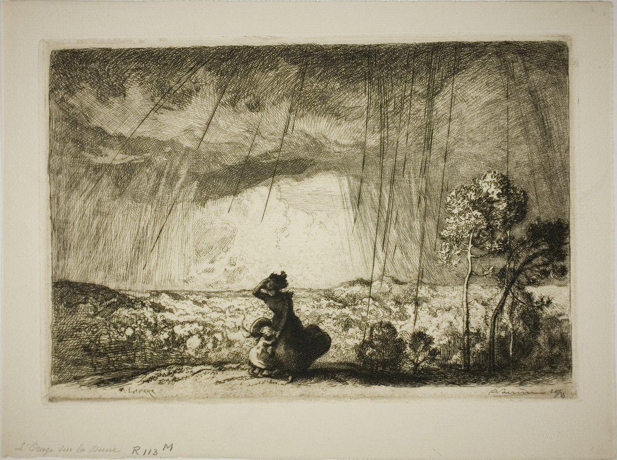 Storm on the Dune by Louis Auguste Lepère
