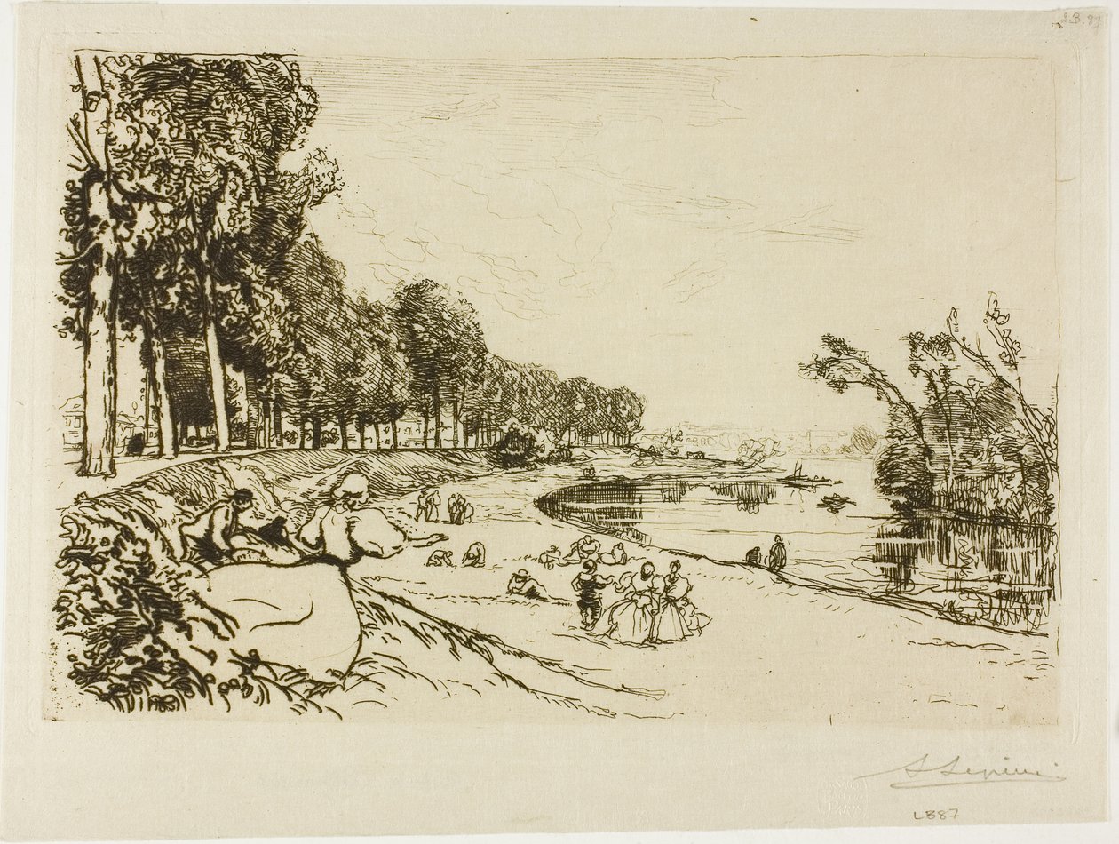 The Way to Billancourt by Louis Auguste Lepère